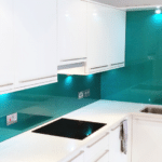 panel szklany seledyn; morski kolor