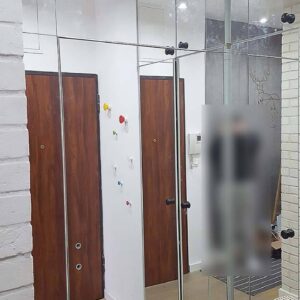 Drzwi w przedpokoju z lustrem