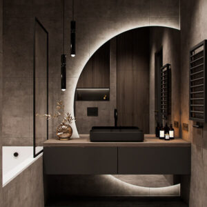 Okrągłe lustro podświetlane